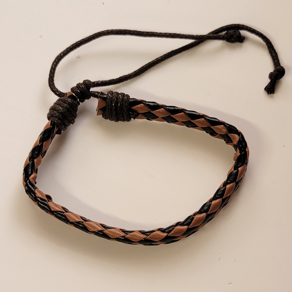 1PC Stylish Bracelet Woven String Bracelet  Dark Brown/ Light Brown